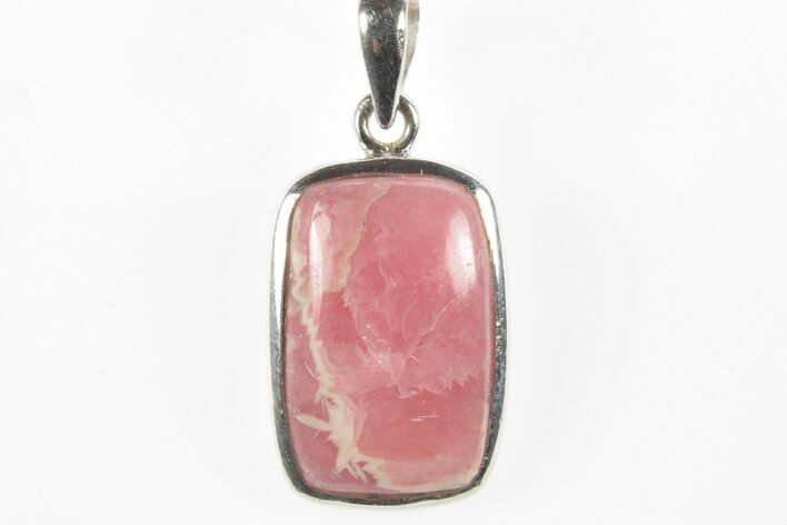 Rhodochrosite Pendant Necklace Sterling Silver